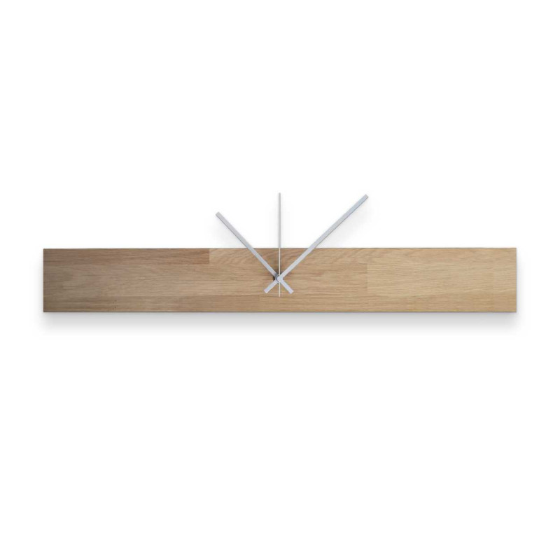 Wooden clock with a vertical shape and a modern look