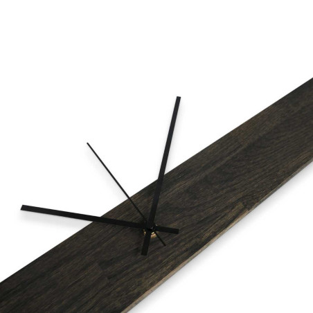 Natural wood wall clock with simple black hands
