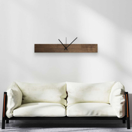 Natural wood wall clock with simple black hands