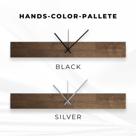 Narrow wooden clock with natural texture and soft shine