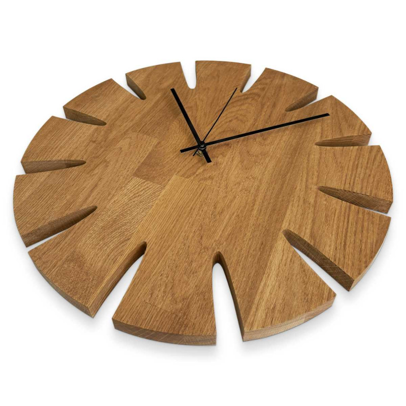 Universal wooden wall clock with clean lines and timeless design.