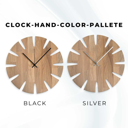 Wooden clock with an elegant design suitable for the kitchen or dining room. Wooden clock with an elegant design suitable for the kitchen or dining room.