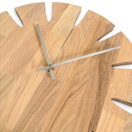 Wooden clock with an original look designed for natural-style interiors. Wooden clock with an original look designed for natural-style interiors.