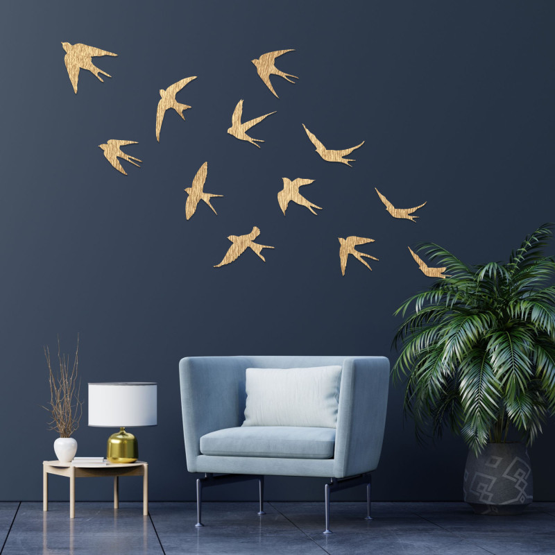 Swallow Wall Decor, Wooden Flying Birds,...