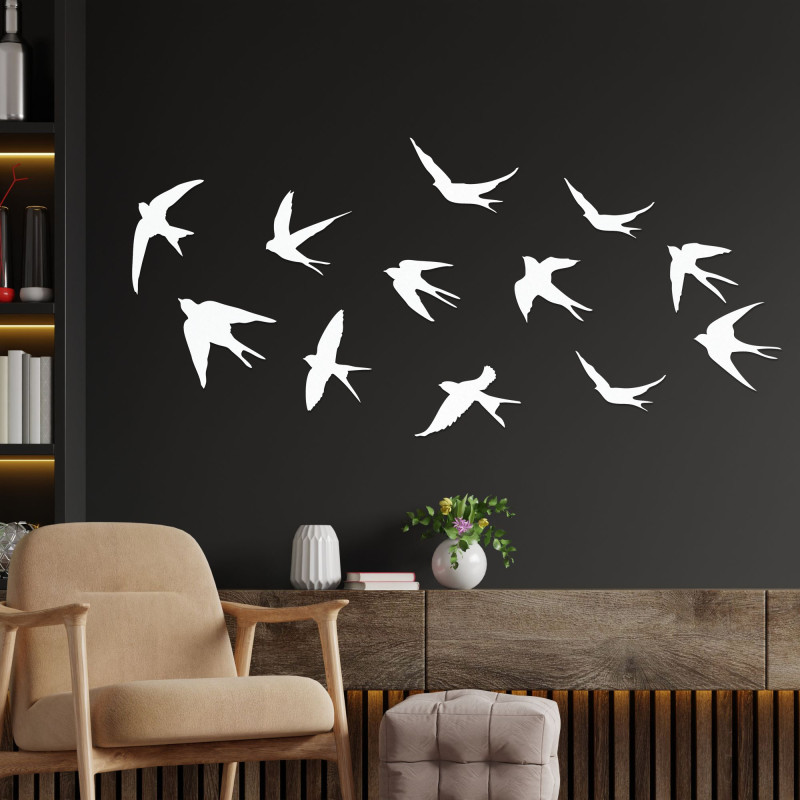 Swallow Wall Decor, Wooden Flying Birds,...