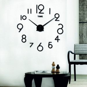 Design clock eliska . Color black , wall sticker .