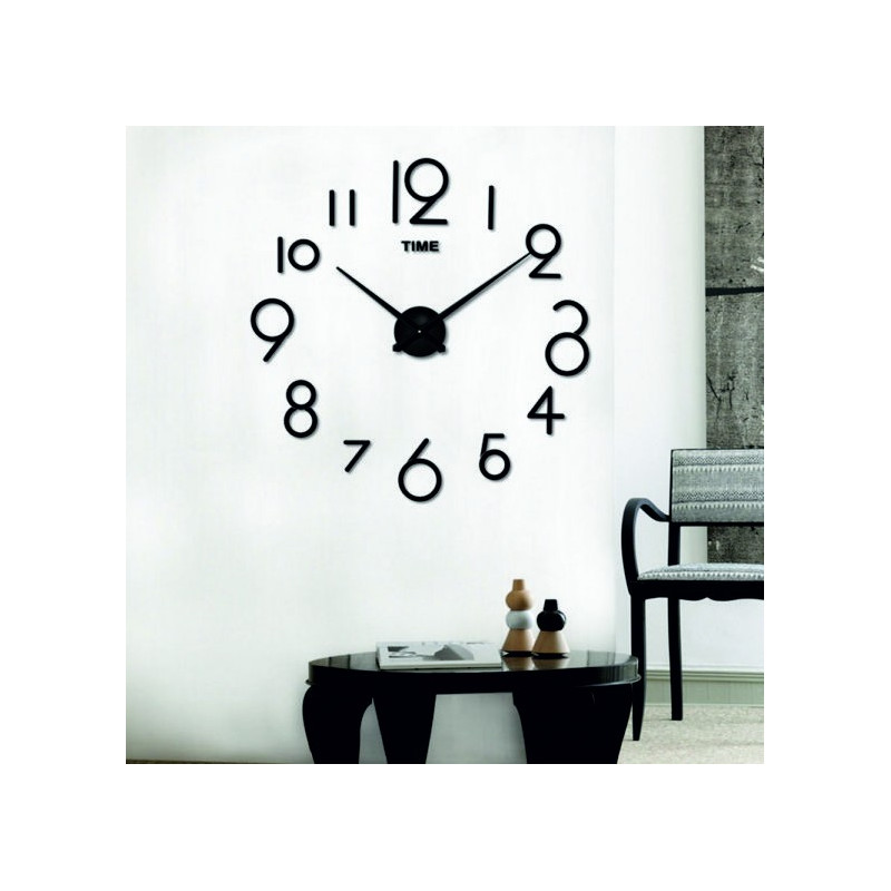 Design clock eliska . Color black , wall sticker .