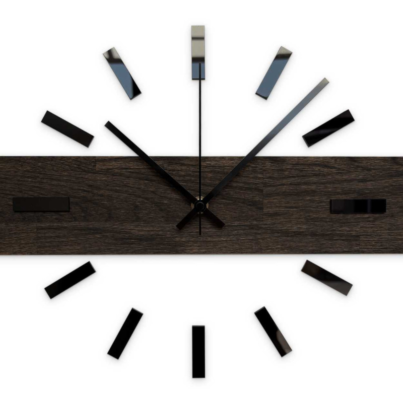 Elegant wooden wall clock with a minimalist motif.