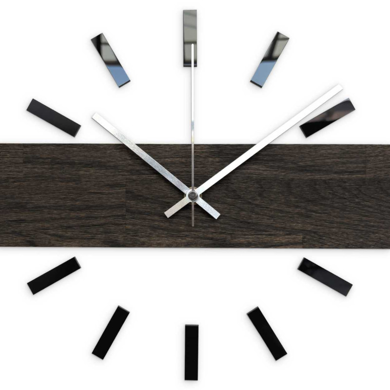 Elegant wooden wall clock with a minimalist motif.