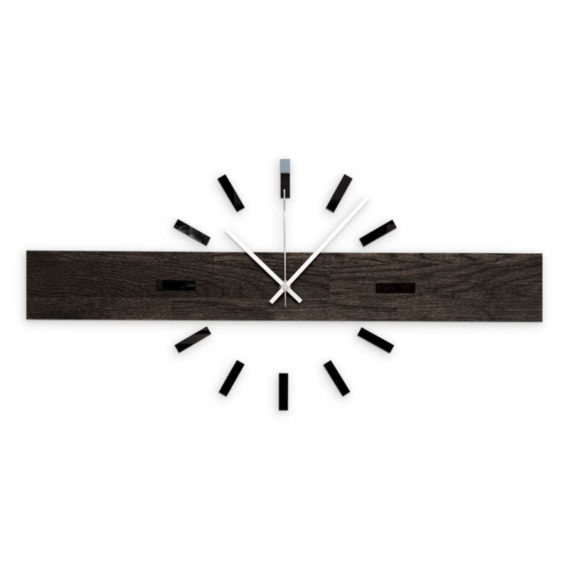 Elegant wooden wall clock with a minimalist motif.