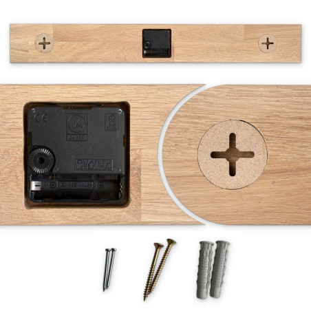 Minimalist wooden wall clock with natural shade - OSMAN