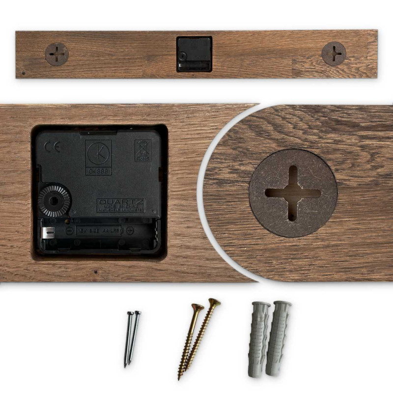 Minimalist clock made of natural wood - HOKAI