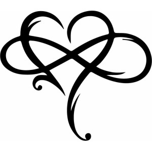 Wooden heart wall art - INFINITY LOVE 2