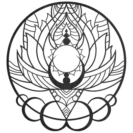 Carved wall painting of the sun flower