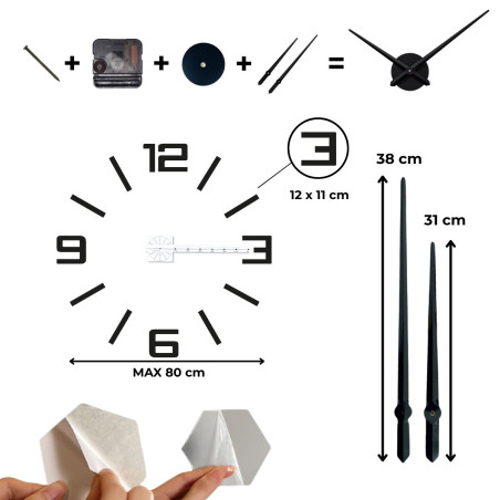 Adhesive clock made of plexiglass - an easy way to add character to your wall Adhesive clock made of plexiglass - an easy way to add character to your wall