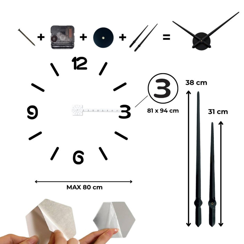 Adhesive wall clock - CJUMBO