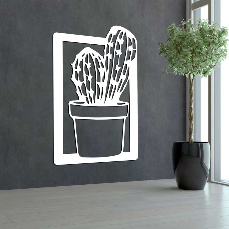 Modern cut wooden wall decor  - CACTUS MAGNU |...