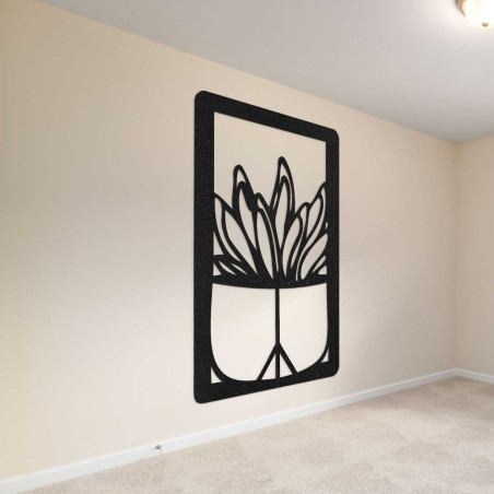 Large wooden wall decoration with a natural cactus motif Large wooden wall decoration with a natural cactus motif