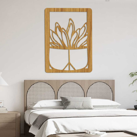Elegant wooden interior decoration with a plant motif Elegant wooden interior decoration with a plant motif