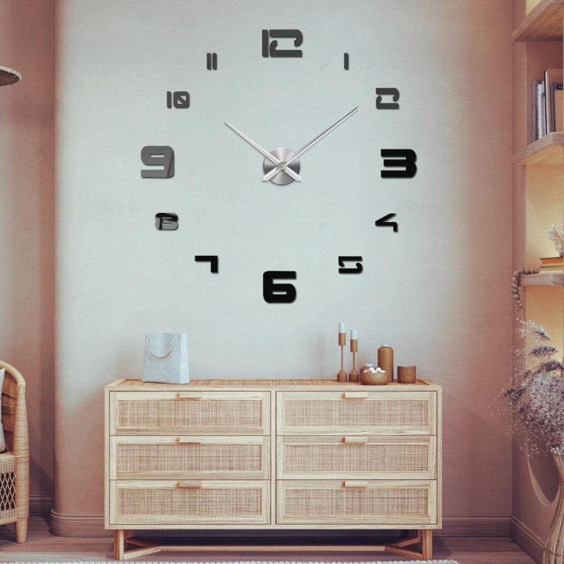Elegant clock made of plexiglass, adjustable diameter up to 130 cm.