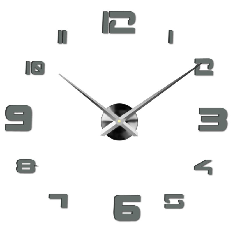 Elegant clock made of plexiglass, adjustable diameter up to 130 cm.