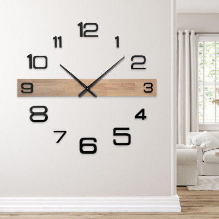 Elegant wooden clock with black numerals, ideal as interior decoration.