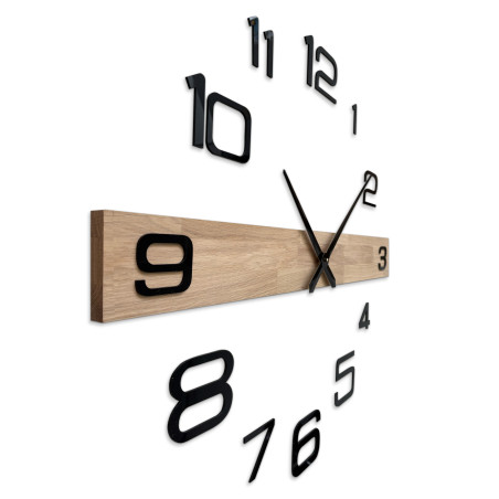 Cheap and stylish wooden wall clock in a modern design with large numbers.