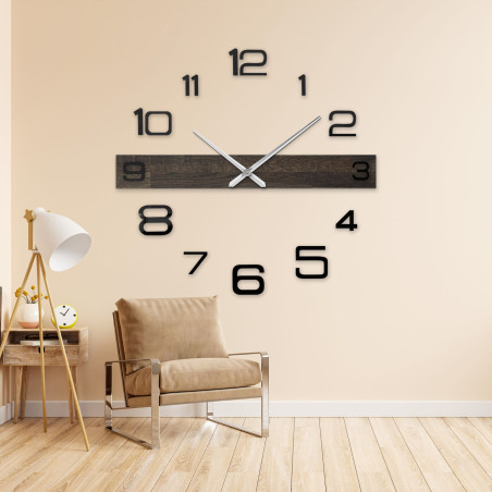 Modern carved wooden wall clock with a simple and timeless look.