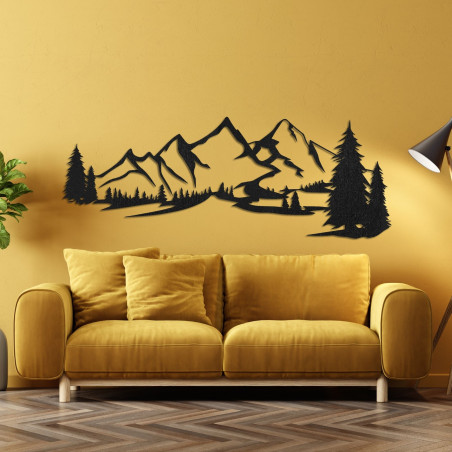 Wooden decoration with a mountain motif - style and nature in one.