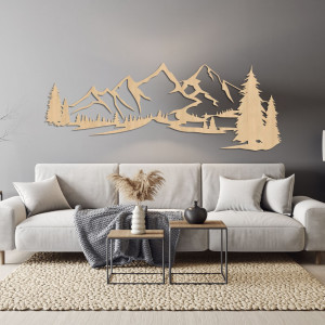 Wooden decoration with a mountain motif - style and nature in one. 2