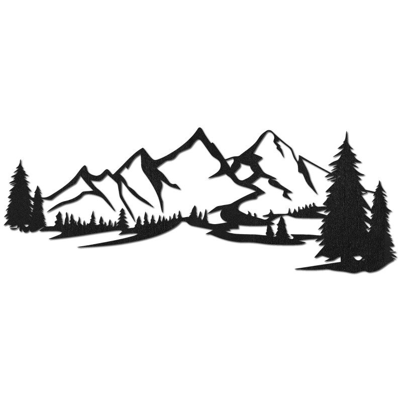 Wooden wall decoration - Mountain panorama