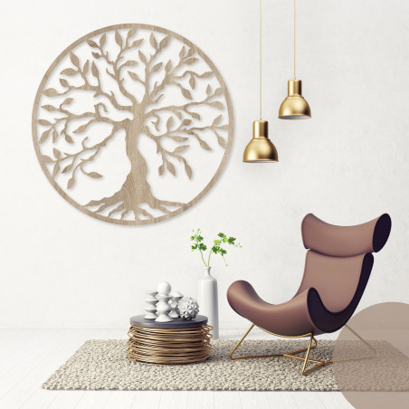 Wooden picture of the tree of life in a circle