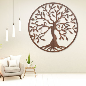 Wooden picture - Tree of life in a circle 2