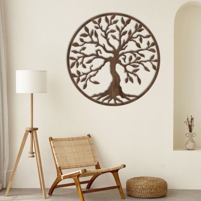 Wooden picture - Tree of life in a circle