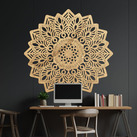 Elegant wooden wall decoration mandala sun - SOLIS