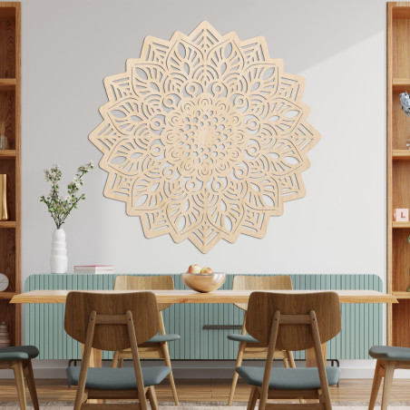Elegant wooden wall decoration mandala sun - SOLIS