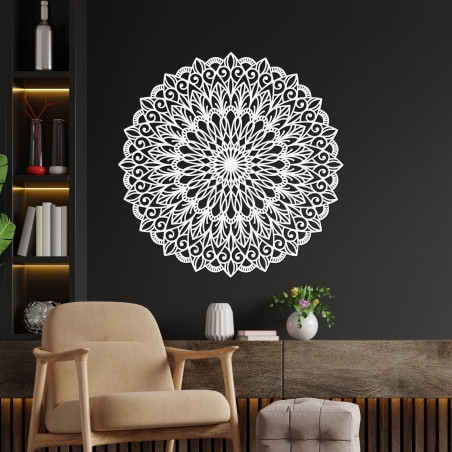 Wooden image. The flower of life is a symbol that represents harmony.