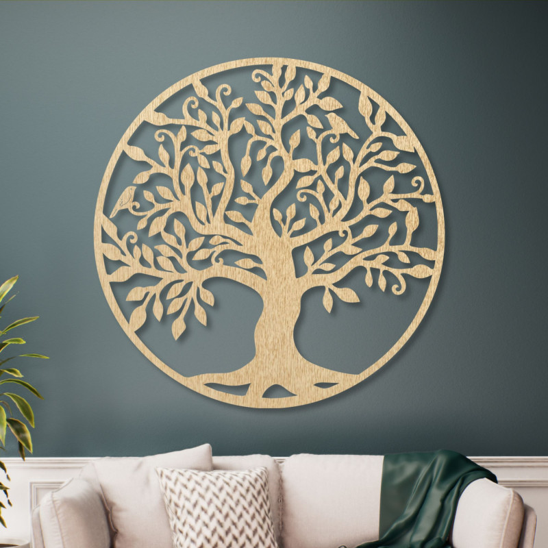 Wall decoration tree of life wooden picture made of plywood FAMILY