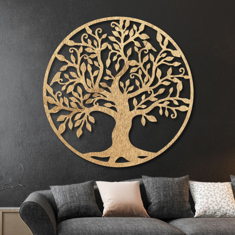 Wall decoration tree of life wooden picture made of plywood FAMILY