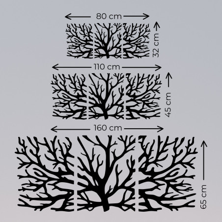 Dimension three-piece picture branches - Modern tree branches on the wall