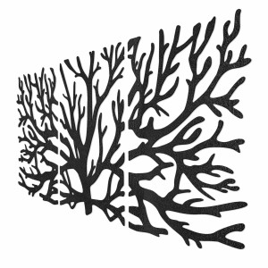 Three-part painting, branch decoration - Modern tree branches on the wall 2