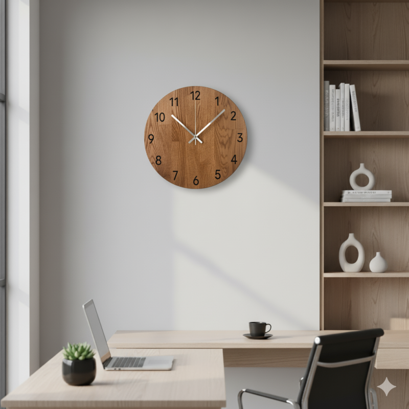 Luxurious wall clock made of oak wood - VAERKA