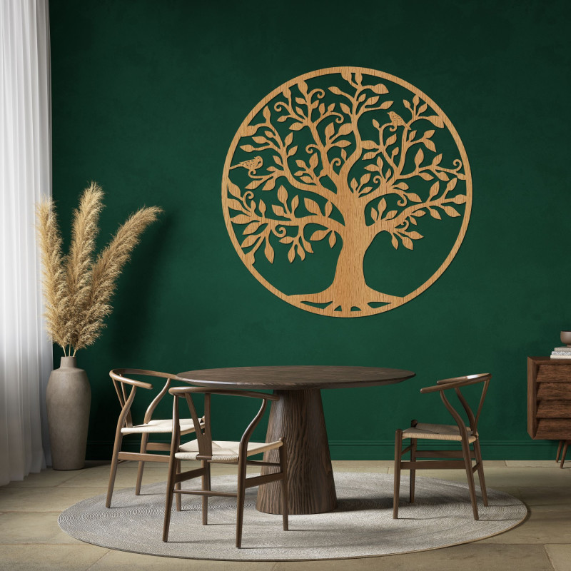 Wooden picture of the tree of life and harmony