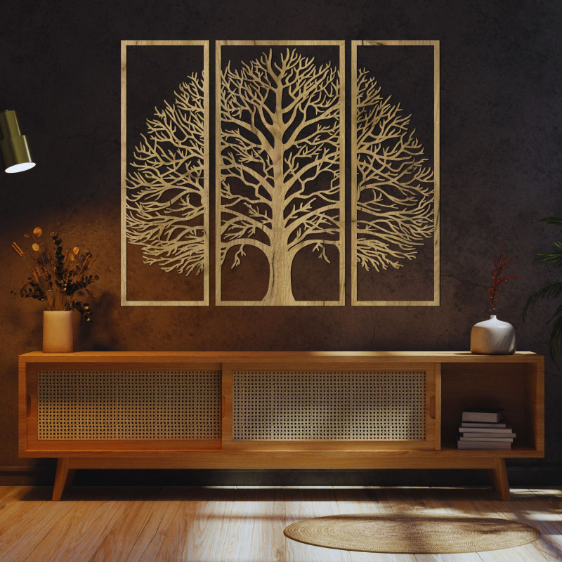 Tree of Life wall decoration: natural design in three parts