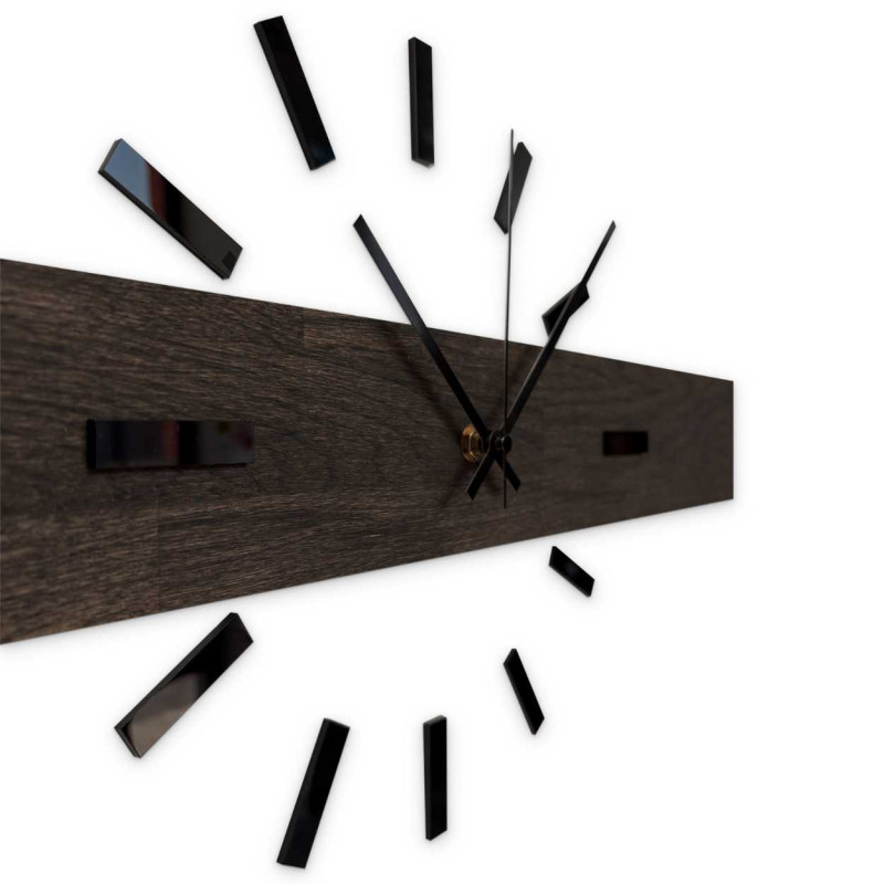 Luxurious large clock made of natural wood as a stylish decoration.