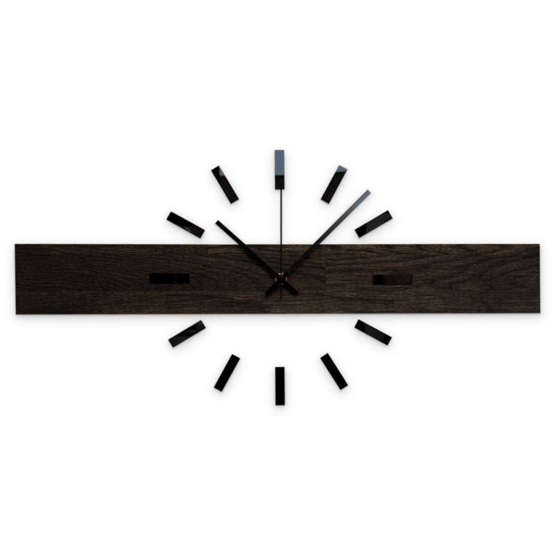 Elegant wooden wall clock with a minimalist motif.