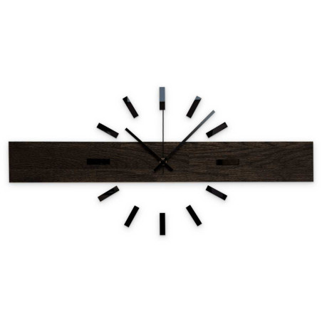 Elegant wooden wall clock with a minimalist motif. Elegant wooden wall clock with a minimalist motif.