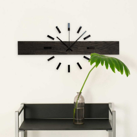 Handmade horizontal oak wall clock - CRYSA