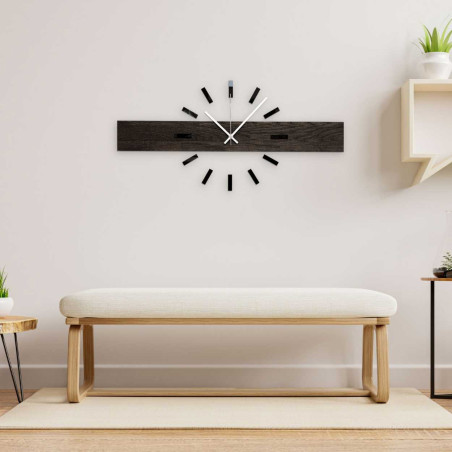 Large wooden clock with a modern design for everyday use. Large wooden clock with a modern design for everyday use.
