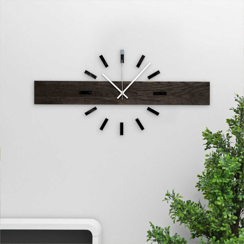 Handmade wooden clock with an original look.